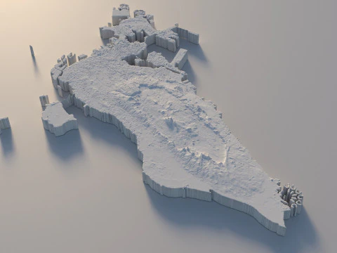 Bahrain Terrain Map 3D Model