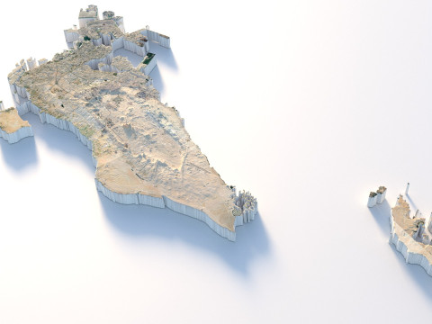 Bahrain Terrain Map Model 3D