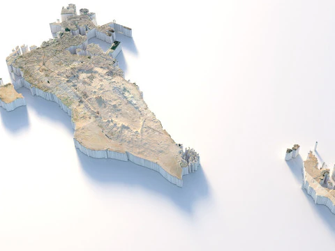 Bahrain Terrain Map 3D Model