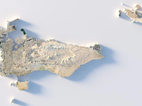 Bahrain Terrain Map 3D Model