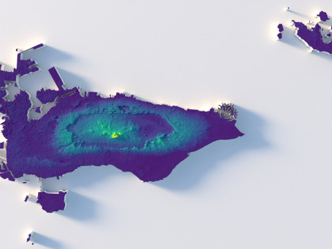 Bahrain Terrain Map Model 3D