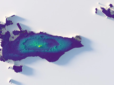 Bahrain Terrain Map 3D Model