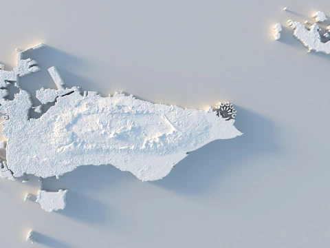 Bahrain Terrain Map 3D Model