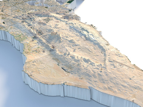 Bahrain Terrain Map Model 3D