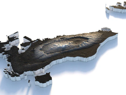 Bahrain Terrain Map 3D Model