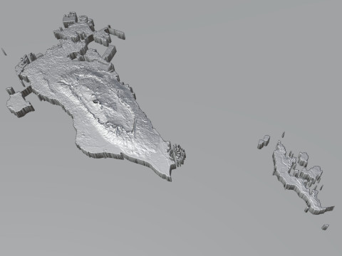 Bahrain Terrain Map Model 3D