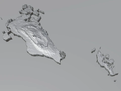 Bahrain Terrain Map 3D Model