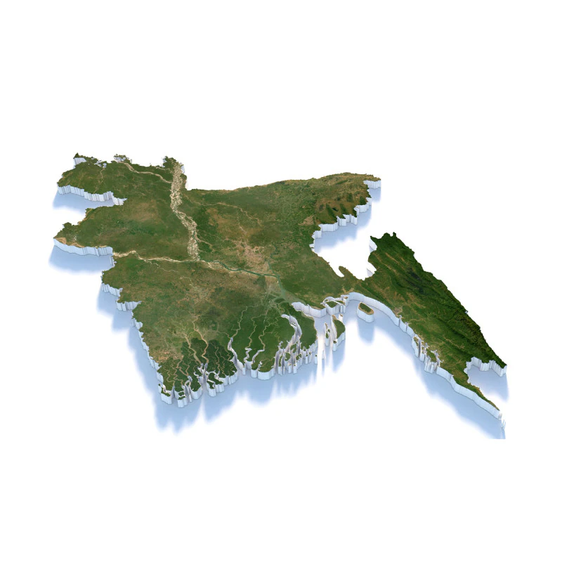Bangladesh Terrain Map 3D Model .c4d .max .obj .3ds .fbx .stl .blend