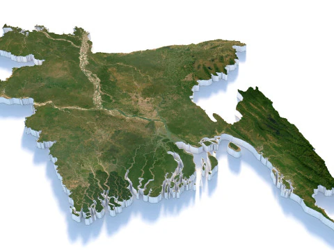 Bangladesh Terrain Map 3D Model