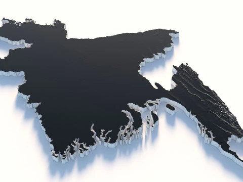Bangladesh Terrain Map 3D Model