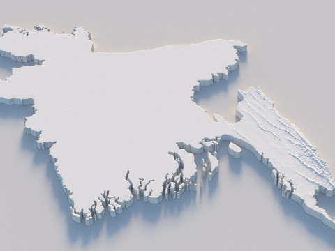 Bangladesh Terrain Map Modelo 3D