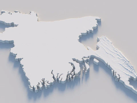 Bangladesh Terrain Map 3D Model