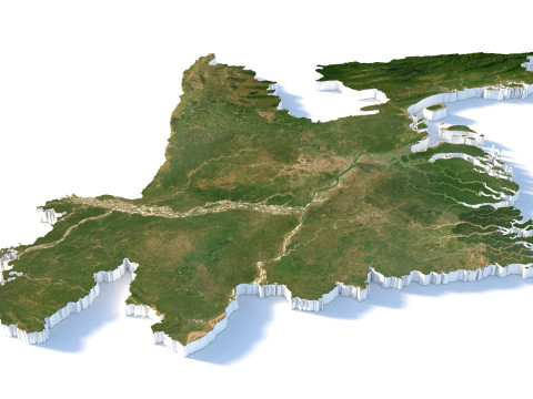 Bangladesh Terrain Map Modelo 3D
