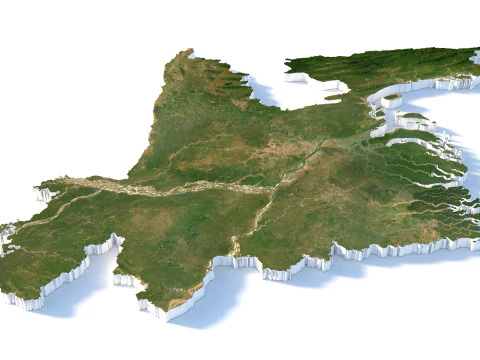 Bangladesh Terrain Map 3D Model