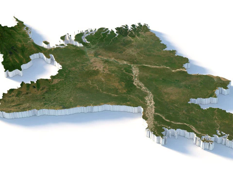Bangladesh Terrain Map 3D Model