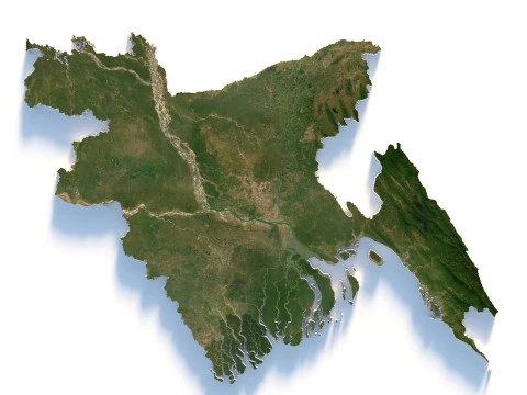 Bangladesh Terrain Map 3D Model