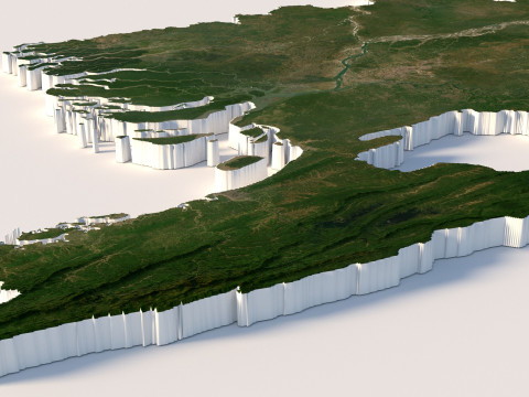 Bangladesh Terrain Map Modelo 3D
