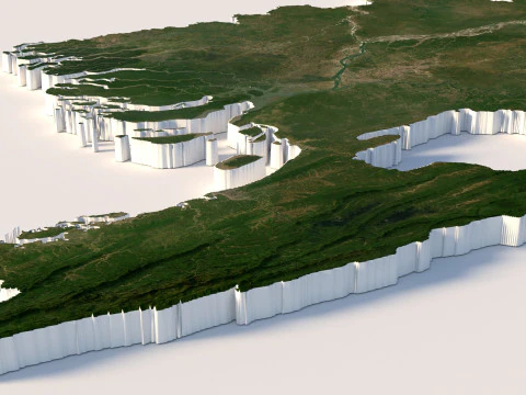 Bangladesh Terrain Map 3D Model