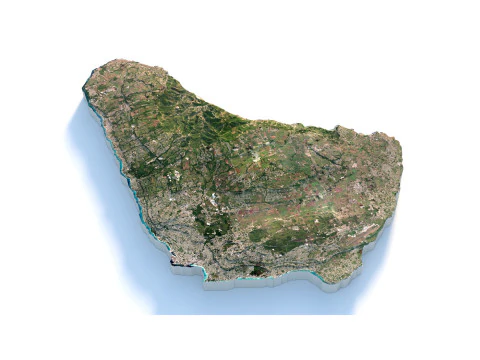 Barbados-terreinkaart 3D Model
