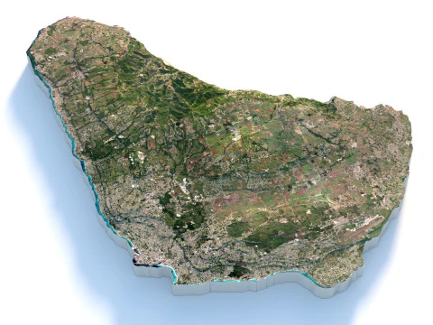 Barbados Terrain Map 3D Model