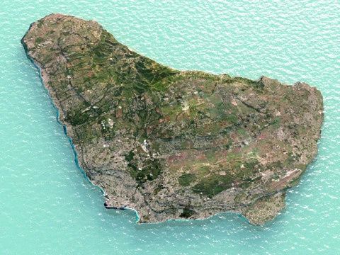 Barbados Terrain Map 3D Model