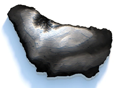 Barbados Terrain Map 3D Model