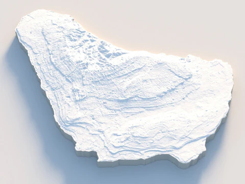 Barbados Terrain Map 3D Model