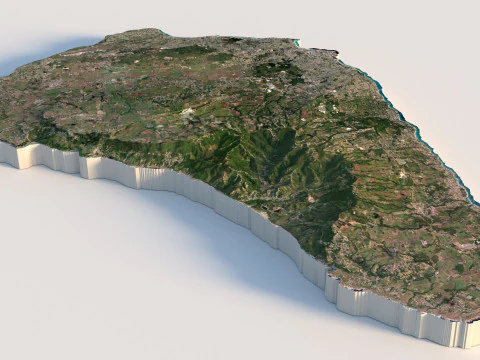 Barbados Terrain Map 3D Model