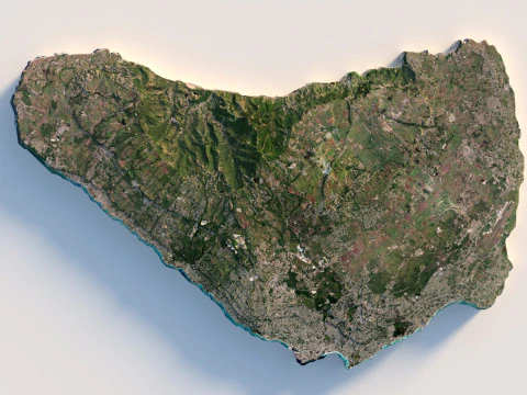 Barbados Terrain Map 3D Model