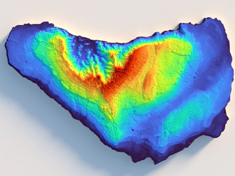Barbados Terrain Map 3D Model