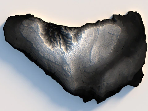 Barbados Terrain Map 3D Model