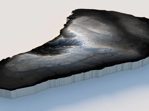 Barbados Terrain Map 3D Model
