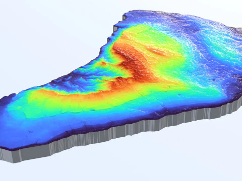 Barbados Terrain Map 3D Model