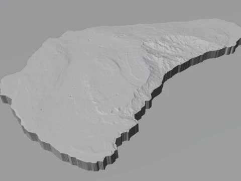 Barbados Terrain Map 3D Model