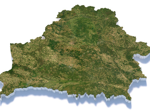 Belarus Terrain Map 3Dモデル