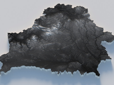 Belarus Terrain Map 3Dモデル