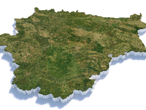 Belarus Terrain Map 3Dモデル