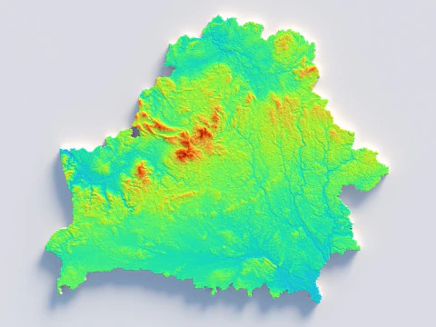 Belarus Terrain Map 3D Model