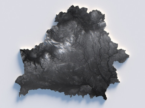 Belarus Terrain Map 3Dモデル