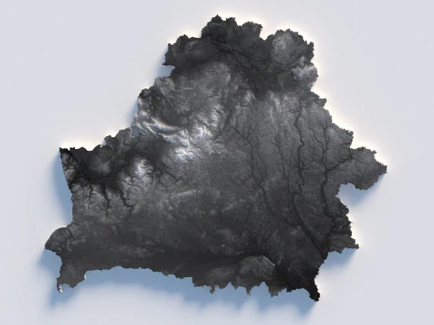 Belarus Terrain Map 3D Model