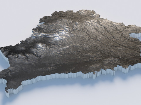 Belarus Terrain Map 3Dモデル
