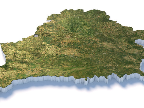 Belarus Terrain Map 3Dモデル