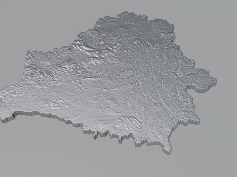 Belarus Terrain Map 3Dモデル
