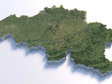 Belgium Terrain Map 3D Model
