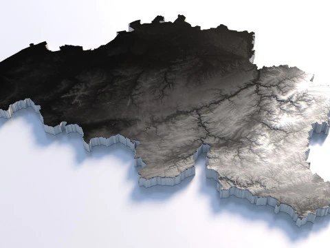 Belgium Terrain Map 3D Model