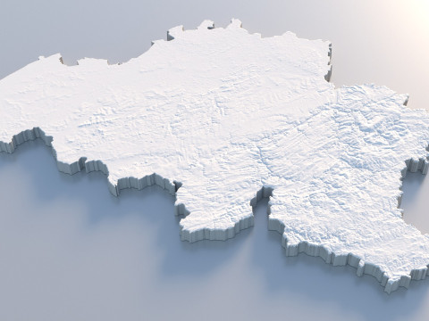 Belgium Terrain Map Modelo 3D