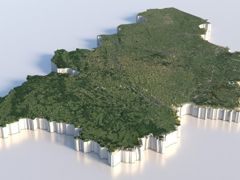 Belgium Terrain Map Modelo 3D