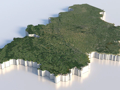 Belgium Terrain Map 3D Model
