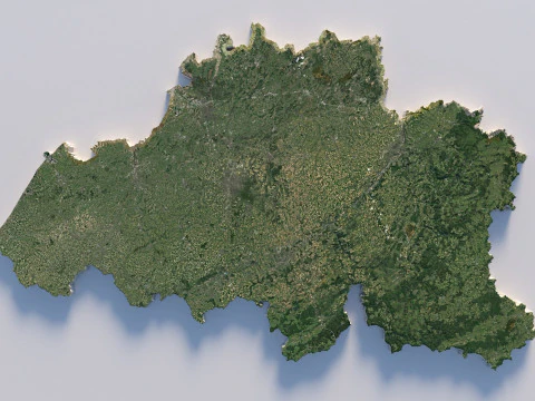 Belgium Terrain Map 3D Model