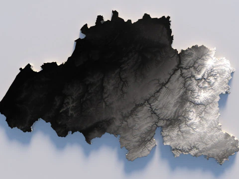 Belgium Terrain Map 3D Model